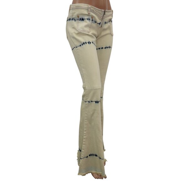 ONE TEASPOON Ziggy Tie Dye Bleach Flare Bellbottom Jeans 28 - Picture 4 of 10